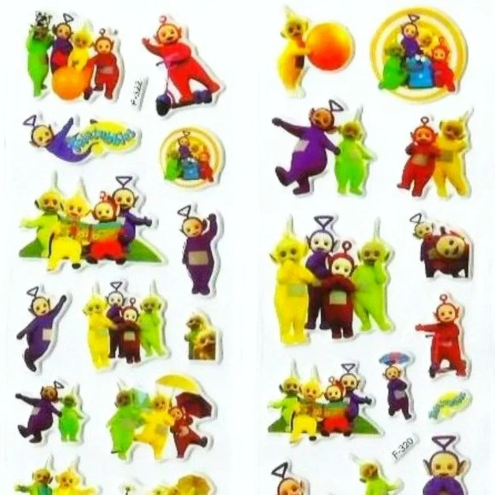 90's TELETUBBIES PUFFY STICKERS VINYL FOAM ADHESIVES PVC BUBBLE STICKER LOT Y2K